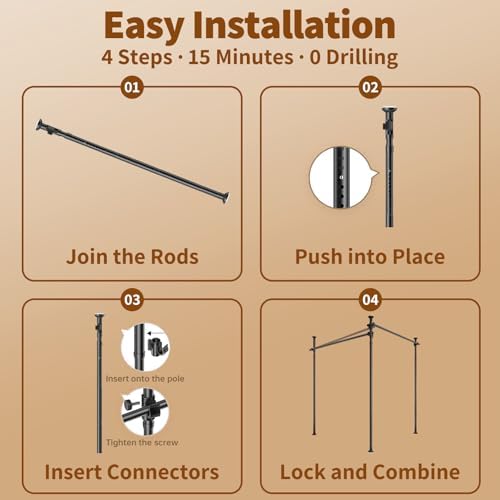 Room Divider for Room Separation, 4-10ft 28-209inch Adjustable Temporary