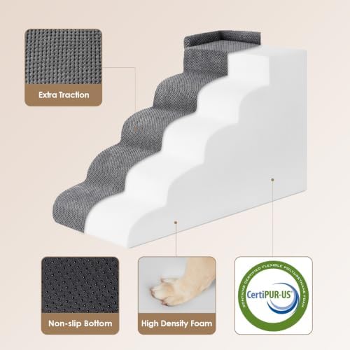 EHEYCIGA 5-Step Curved Dog Stairs