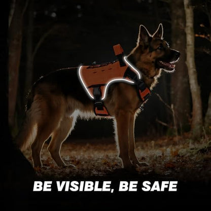 WINGOIN Orange Tactical Dog Harness