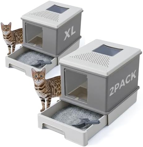 MUTTROS 2 Pack, Enclosed Cat Litter Box