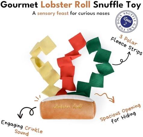 CHEWFFON Lobster Roll Snuffle Dog Toy, Interactive Nose Work Puzzle