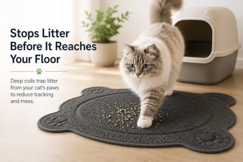 Bulk Buys Cat Litter Box Mat, Soft PVC Coil Mesh Litter Trapping Mat, Helps