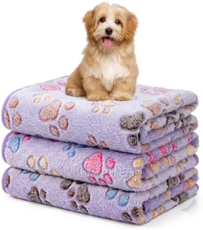 1 Pack 3 Blankets Fluffy Premium Fleece Soft Pet Blanket Flannel Throw
