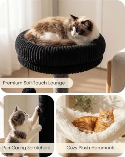61" Modern Cat Tree, Tall Cat Tower