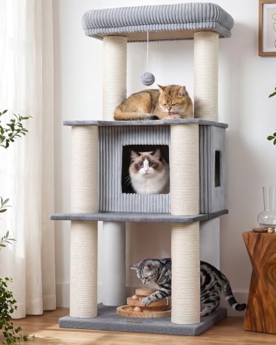 Maine Coon Cat Tree for Large Indoor Cats, Cat Tower, Stable Base