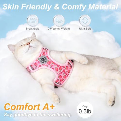 BEAUTYZOO Cat Harness and Leash Set, Escape Proof and Adjustable