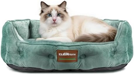 ClevaHome Upgrade Plush Faux Fur Cat Bed