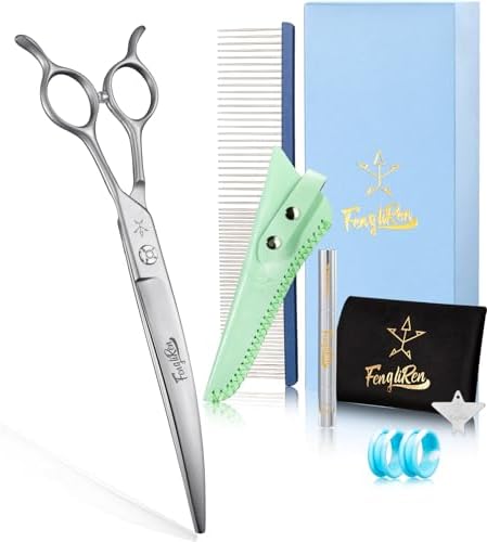 High-end Professional Dog Grooming Curved Scissors Pet Curved Shears 7.5 Inches
