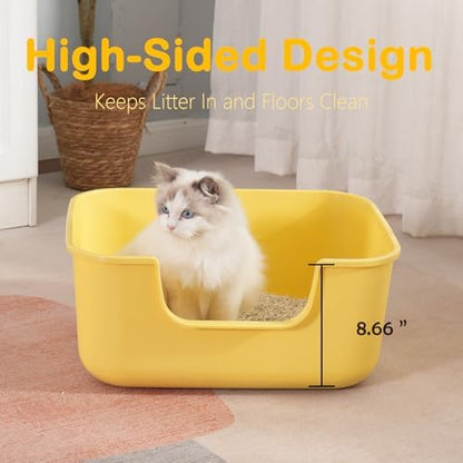 Large Cat Litter Box with High Sides, Cat Boxes