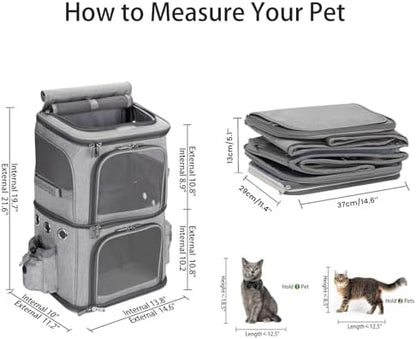 HOVONO Double-Compartment Cat Backpack Carrier
