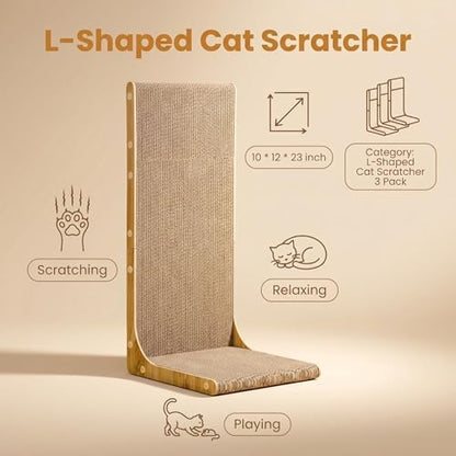 SMARTBEAN 3-Pack Cardboard Cat Scratcher
