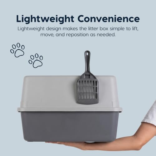 IRIS USA Cat Litter Box Small, High Sided, Scatter Shield