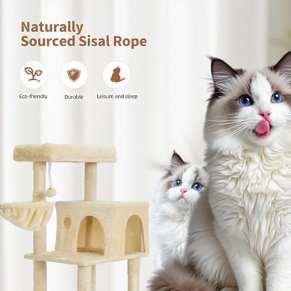 56.2 Inch Cat Tree with Cat Condo Viewing Platform
