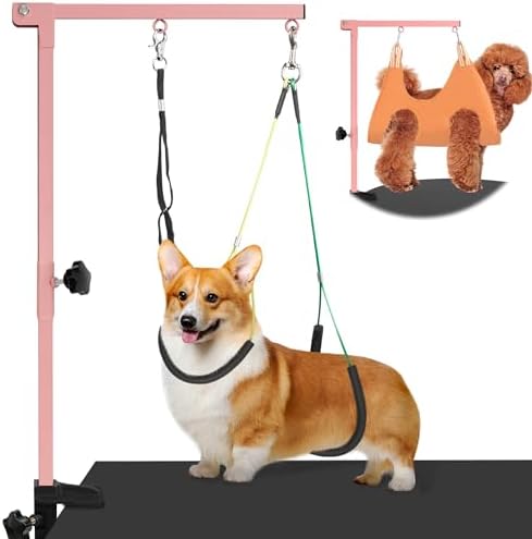 getlstub Dog Grooming Arm with Pet Grooming Hammock, Dog Grooming Stand with