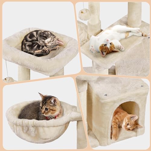 Topeakmart Multilevel Cat Tree Cat Scratching Posts Cat Houses and Condos