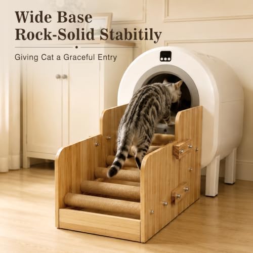 Wooden Automatic Litter Box Steps/Ramp