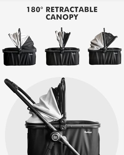 Pet Stroller for Small Dogs and Cats, One-Click Foldable Dog Stroller