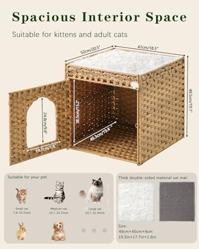 SETVSON Cat Beds for Indoor Cats Extra Large Double Cat Cave