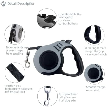 Retractable Dog Leash 10ft, Tangle-Free Expandable Leash
