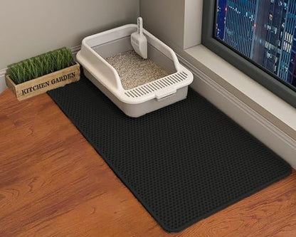Cat Litter Mat, Double Layer Cat Litter Box Mat