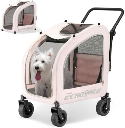 EchoSmile 4-Wheel Pet Stroller for Dogs & Cats