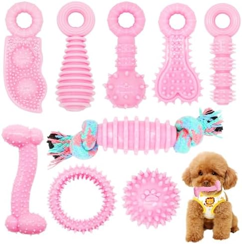 Puppy Toys, 9 Pack Dog Chew Toys, Teething Toys