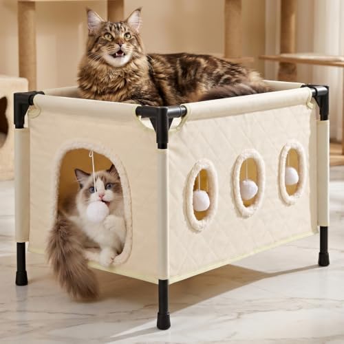 SlowTon Cat Houses for Indoor Cats, Covered Cat Bed Cave Hideaway