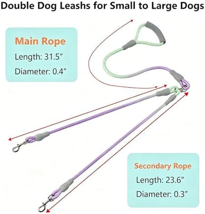 Double Dog Leash for Two Dogs Walking & Training Trangle Free