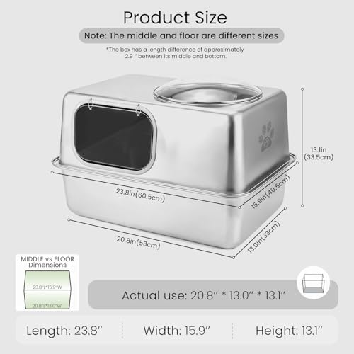 Enclosed Stainless Steel Litter Box