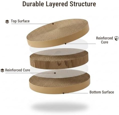 Cat Scratching Pad Cardboard Round Cat Scratcher Refill Replacement Scratch Pads