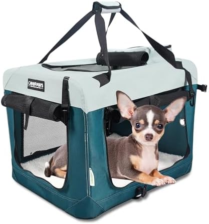 JESPET 3 Door Soft Dog Crates Kennel, Collapsible Travel Pet Carrier