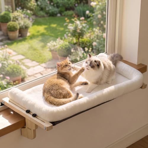 Pecute Cat Windowsill Perch, Cloud-Soft Cat Bed