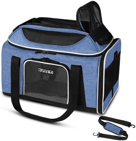 Petskd Top-Expandable Small Pet Carrier 18"x11"x11" Airline Approved