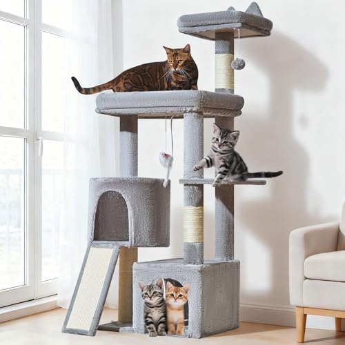 Taoqimiao Sturdy Cat Tree, 55.1In Cat Tower