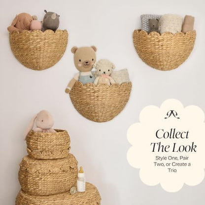 BEBE BASK Scalloped Wicker Wall Basket