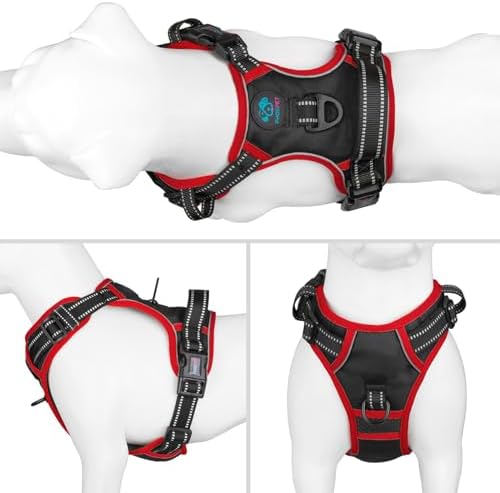 PHOEPET Upgraded No Pull Dog Harness, Reflective Adjustable Vest