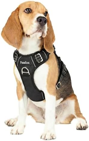 Funfox Dog Harness Medium Sized Dog, Vertical Handle Easy Control, No Pull Pet