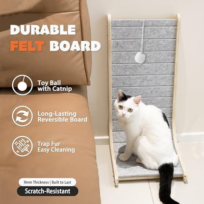PETKARAY Felt Cat Scratcher, Vertical Cat Scratching Pad, Scratch Resistant
