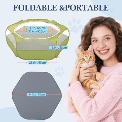 Pawaboo 2-in-1 Small Animals Playpen