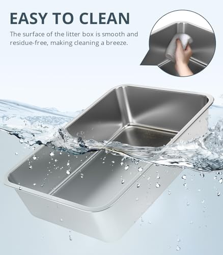 WENBOKMIN Stainless Steel Cat Litter Box