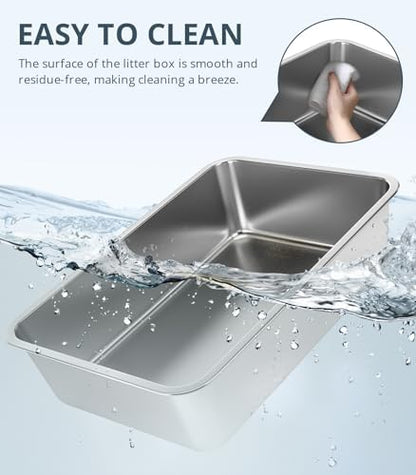 WENBOKMIN Stainless Steel Cat Litter Box