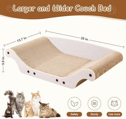 Cat Scratcher Bed 25" Large Cardboard Cat Scratcher Couch