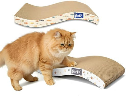 Cats Rock Scratching Board for Indoor Cats, Corrugated Cardboard Cat Scratcher