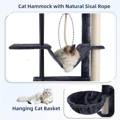 Gitelsnour Cat Tree, Cat Tower for Indoor Cats, 43.3 inch Cat Tree Tower