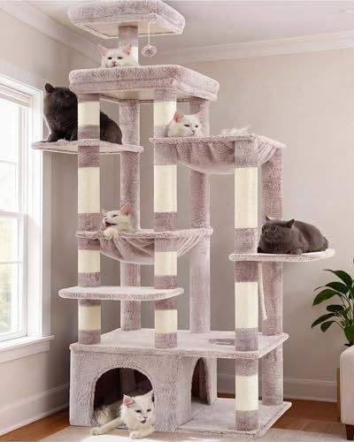 Heybly Cat Tree, 71-Inch Tall Cat Tower