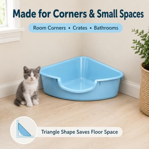Corner Litter Box, Low Entry Kitten Litter Box