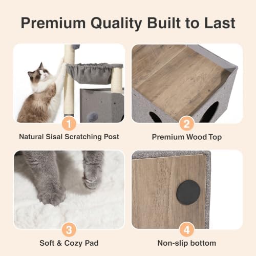 Veehoo 31.9" Small Cat Tree Condo