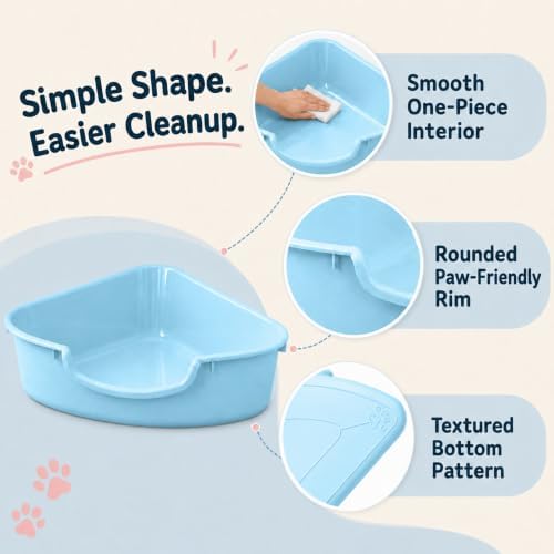 Corner Litter Box, Low Entry Kitten Litter Box
