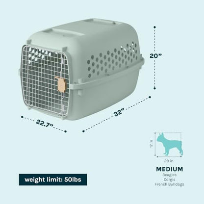 SportPet 32” Medium Front Load Hard Sided Pet Carrier Kennel – Secure Portable