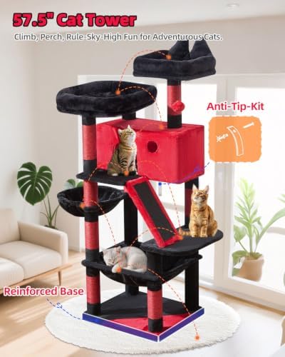 Taoqimiao Gothic Cat Tree, 58In Cat Tower